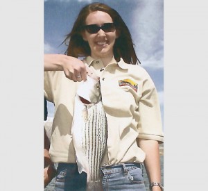robin_fishing1 Robin Thomas at Willard Bay in 2001 with her first walleye.