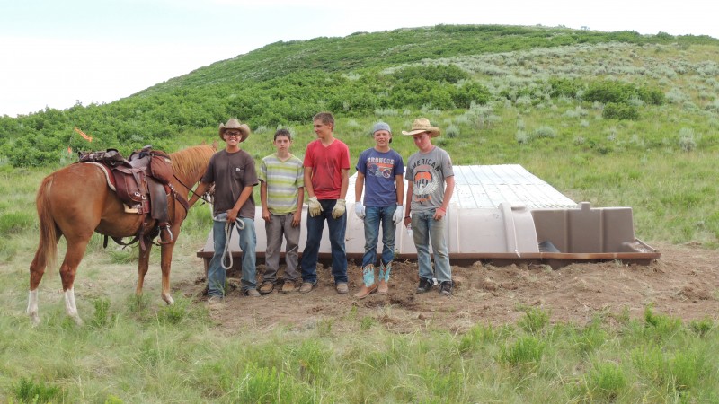 Construction crews accessed the guzzler sites on horseback, constructed the guzzlers then packed all tools and equipment out with horses and mules.