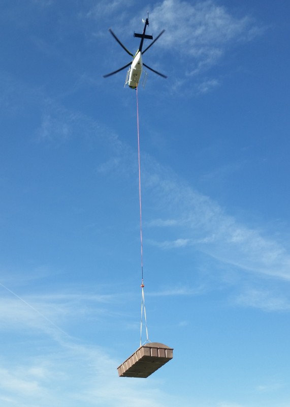 We used a helicopter to transport the several thousand pounds of materials needed for the Book Cliffs guzzlers.