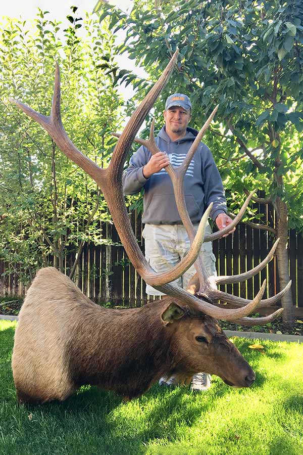 Steve with his shoulder mount bull head