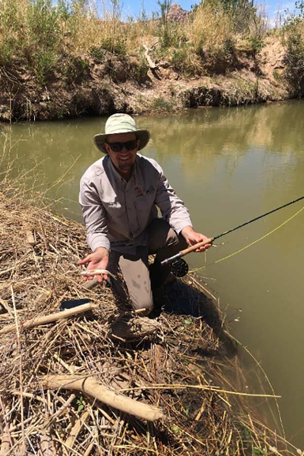 Dan fly fishing for roundtail fish