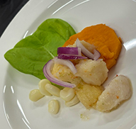 Catfish ceviche on a plate