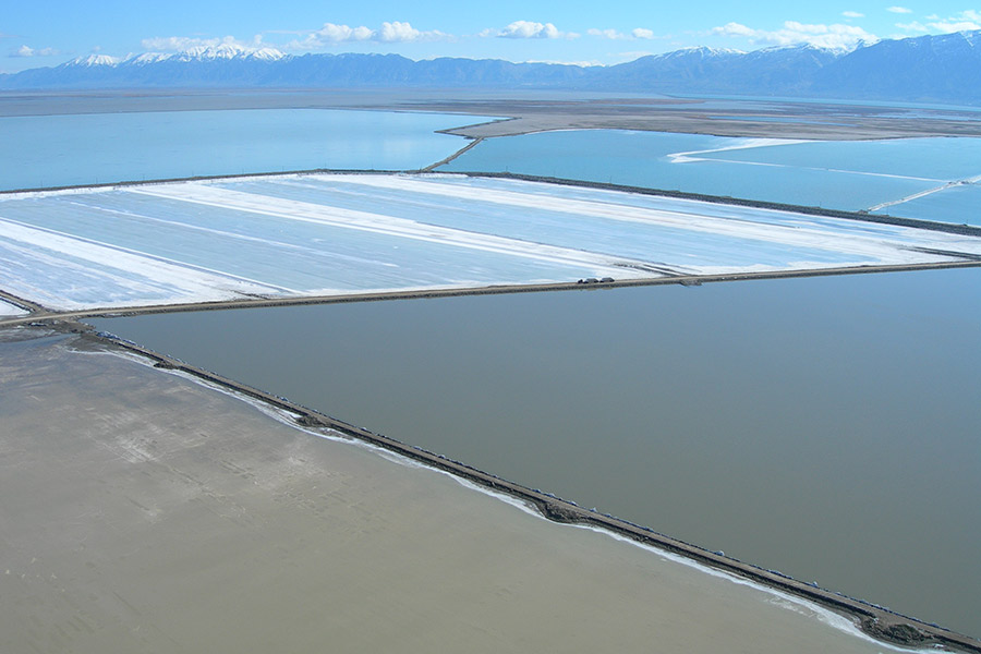 Salt ponds at the Great Salt Lake