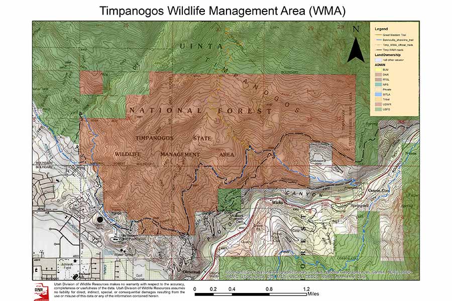 Map of Timpanogos WMA