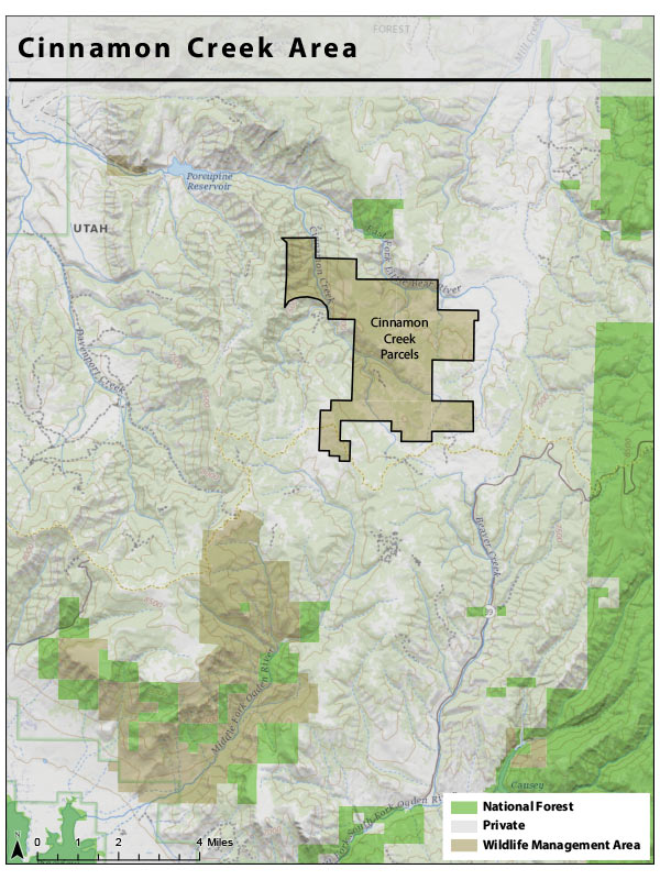 Map of the Cinnamon Creek Wildlife Management Area