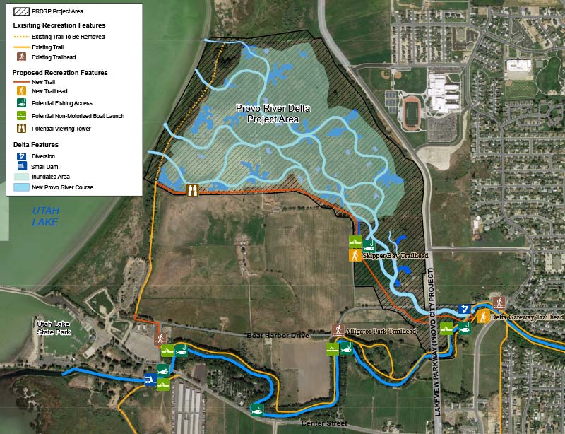Area map of the Provo River Delta Restoration Project
