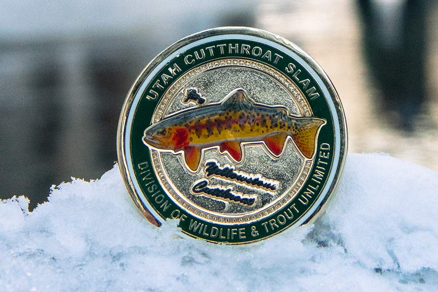 Utah Cutthroat Slam medallion, featuring Yellowstone cutthroat trout