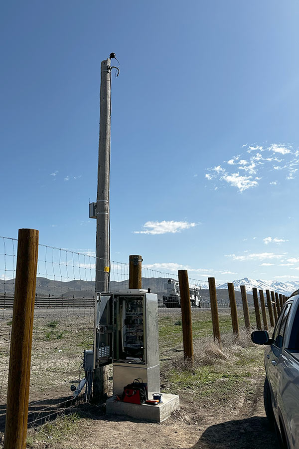 Wildlife crossing detection system installed on a highway in Eagle Mountain